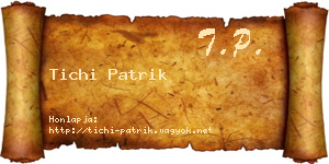 Tichi Patrik névjegykártya